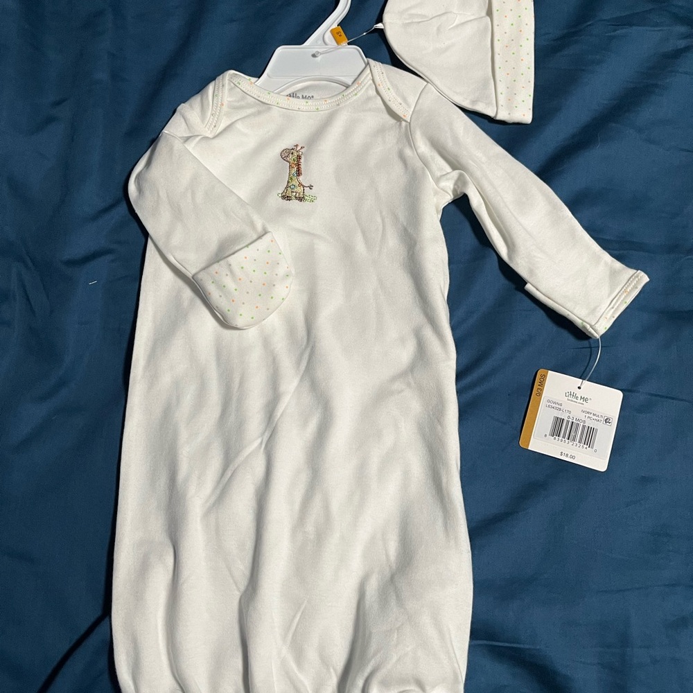 Little Me Cream Giraffe Embroidered Sleep Sack